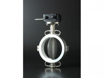 RBV060 Series PTFE Lined Wafer Resilient Seated Butterfly Valve