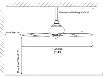 CT40502-NL 40 Inch 5 Wooden Blade Ceiling Fan
