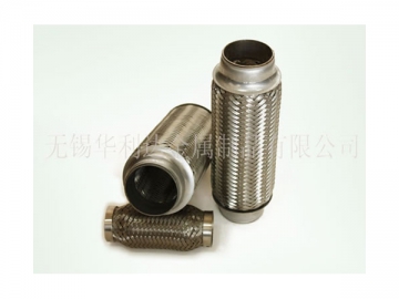 Stainless Steel Tube Ended Exhaust Flexible Pipe with Inner Braid and Flange