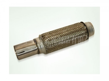 SS201 Tube Ended Interlock Lined Exhaust Flexible Pipe (Polished SS409 Tube End)