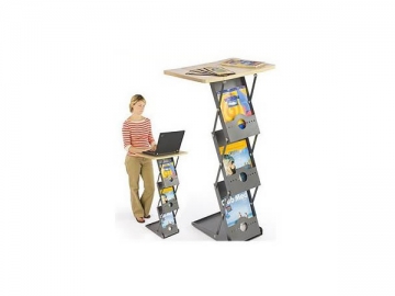 Portable Folding Brochure Holder with Table