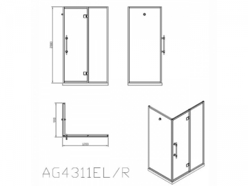 AG43 Pivot Door Shower Enclosure