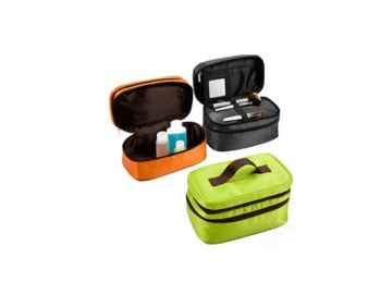 DC-12035 9.5X5X4.875cm Two Compartment Cosmetic Case