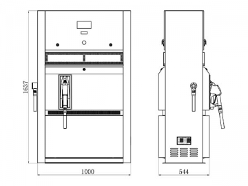 1-Nozzle Fuel Dispenser with Shorter Frame
