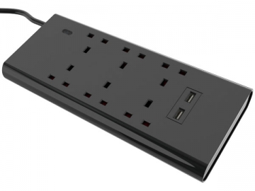6-Way Extension Socket with USB Ports