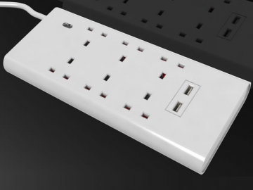 6-Way Extension Socket with USB Ports