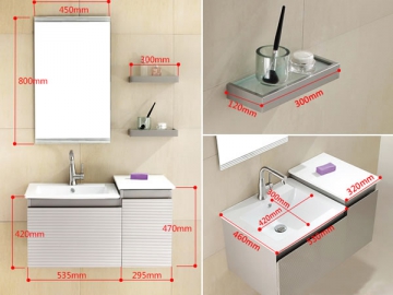 Stainless Steel Cabinet (Stripe Collection Bathroom Vanity Unit)