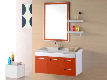 Stainless Steel Cabinet (Warm Color Bathroom Vanity Unit)