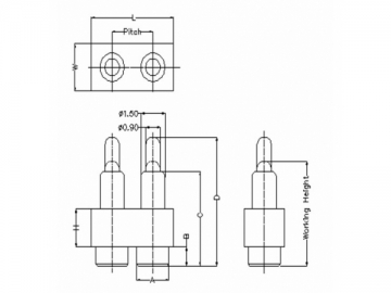 Right Angle Spring-Loaded Connector (2 Pin)