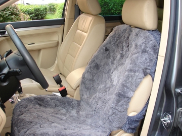 Patchwork Sheepskin Car Seat Cover, Side Open