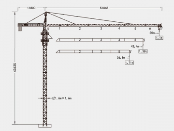 Hammerhead Tower Crane, QTZ63(5011)