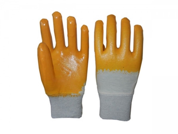Cotton Lined Nitrile Dipped Gloves