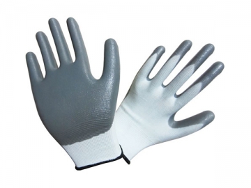 Polyester Lined Nitrile Coated Gloves