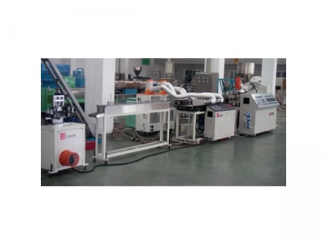 High speed single wall corrugated pipe extrusion line