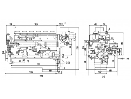 6-Cylinder Marine Engine (330~540kW)