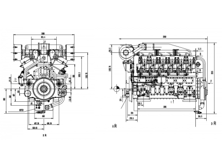 Long-stroke Marine Engine 4000 (1000, 1200Kw)