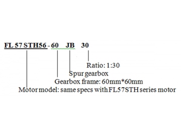 57mm Hybrid Stepper Motor with Spur Gearbox