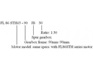 86mm Hybrid Stepper Motor with 90mm Spur Gearbox