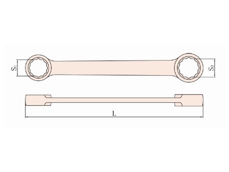153A Non Sparking Double Box End Flat Wrench