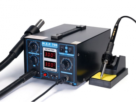 2 in1 Blower Type Hot Air Rework Station with Soldering iron, Item WEP-706