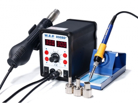 2 in1 ESD Safe Hot Air Soldering Rework Station, Item WEP-898BD 