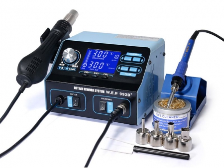 Hot Air Soldering and Desoldering Rework Station With LCD Display, Item WEP-992D 992D 