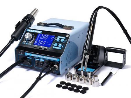 LCD Display Fan type Hot Air Soldering Rework Station with Smoke Absorber, Item WEP 992DA 