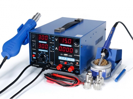 USB 3A Soldering Rework Station with four LED Display and Power Supply, Item WEP-853D