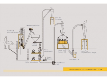 Maize Flour Milling Plant with Hammer Crusher