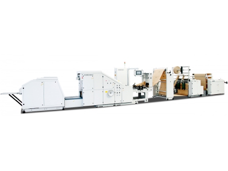 SBH330BW PAV02C  Roll Fed Square Bottom Paper Bag Machine  (Die Cut Handle Patch Application Unit)