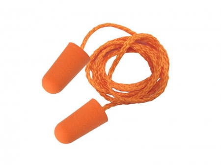 Corded Polyurethane Foam Earplug, EC-1001A-C PU Earplug