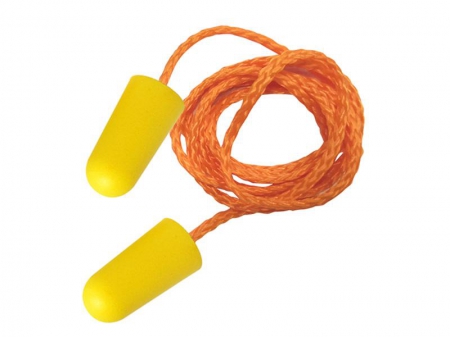 Corded Polyurethane Foam Earplug, EC-1001A-C PU Earplug