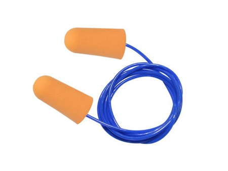 Corded Polyurethane Foam Earplug, EC-1001A-C PU Earplug