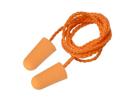 Corded Polyurethane Foam Earplug, EC-1001A-C PU Earplug