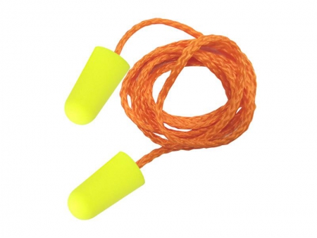 Corded Polyurethane Foam Earplug, EC-1001A-C PU Earplug