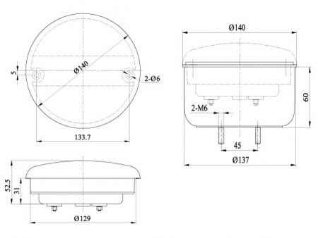 LED Rear Combination Lamp (Fog/Reverse)