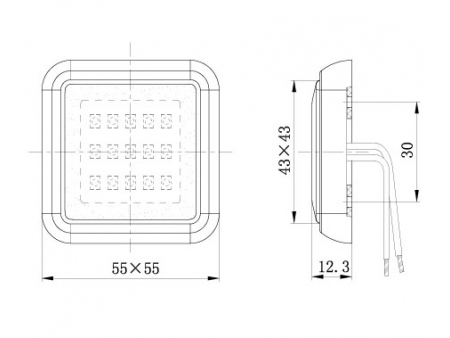 Square LED Interior Lamp