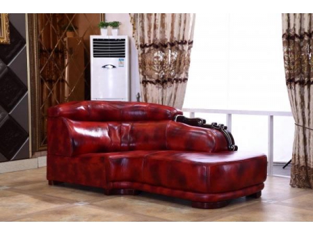 B010 Red Leather Sectional Sofa