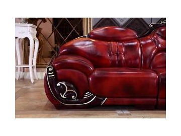 B010 Red Leather Sectional Sofa