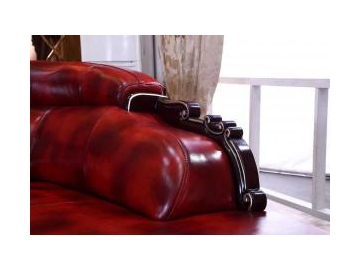 B010 Red Leather Sectional Sofa