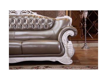 B011 Classic Leather Sectional Sofa