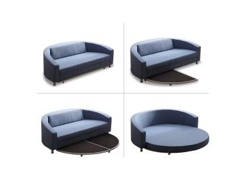 Round Fabric Sleeper Sofa