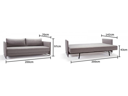 Metal Frame Fabric Sleeper Sofa