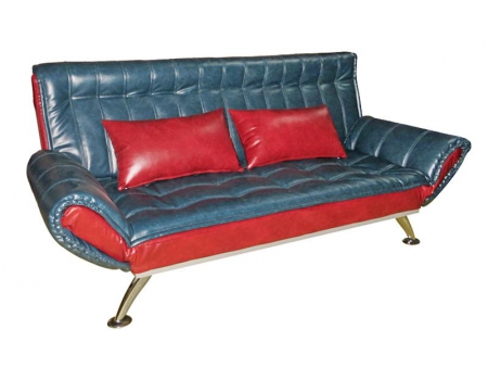 Folding Arm Leather Sofa Bed