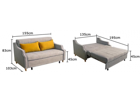 Folding Fabric Storage Sofa Bed