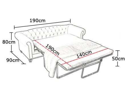 Fabric Chesterfield Sofa Bed