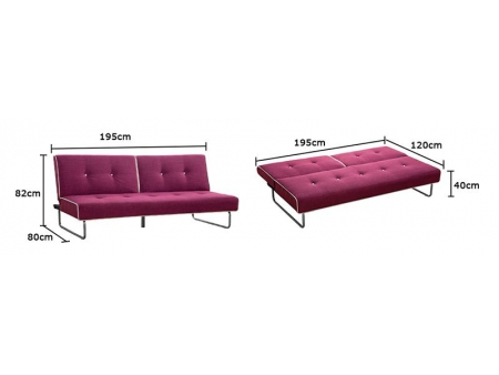 Wood Frame Fabric Futon Sofa Bed