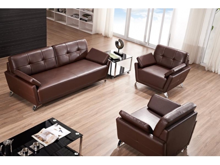 Commercial Brown Leather Sofa Set