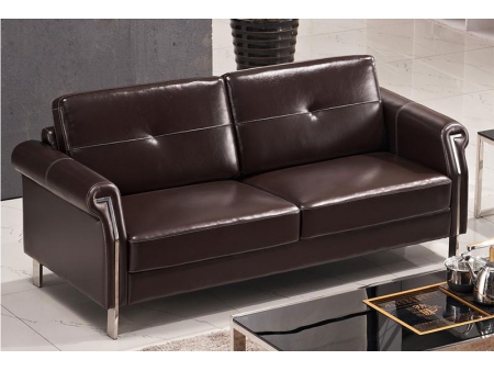 Brown Leather Office Sofa Set