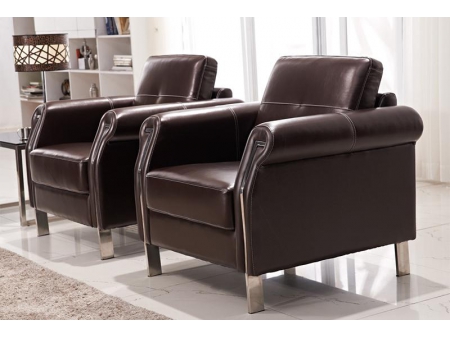 Brown Leather Office Sofa Set